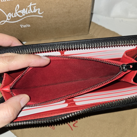 Christian Louboutin Black Studded Zip Wallet - Picture 9 of 9